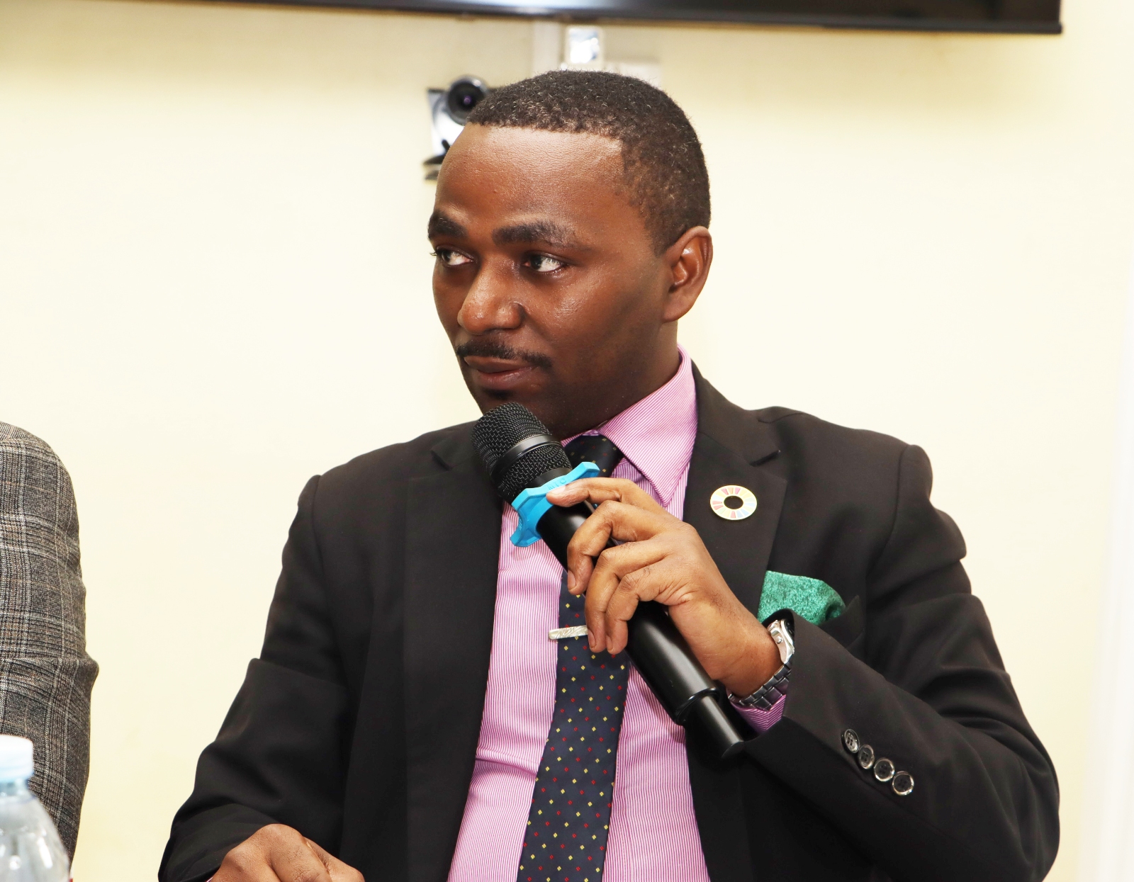Robert Turyakira from AGHNET presenting during the panel discussion. Makerere University Environment for Development Initiative (EfD- Mak Centre) graduation of five senior government officials under the 2025 Inclusive Green Economy (IGE) Fellowship Programme, equipping them with advanced knowledge and skills to champion climate-smart agriculture (CSA) and sustainable development in Uganda, June 25, 2026, Makerere University Agricultural Research Institute, Kabanyolo (MUARIK), Wakiso, East Africa.