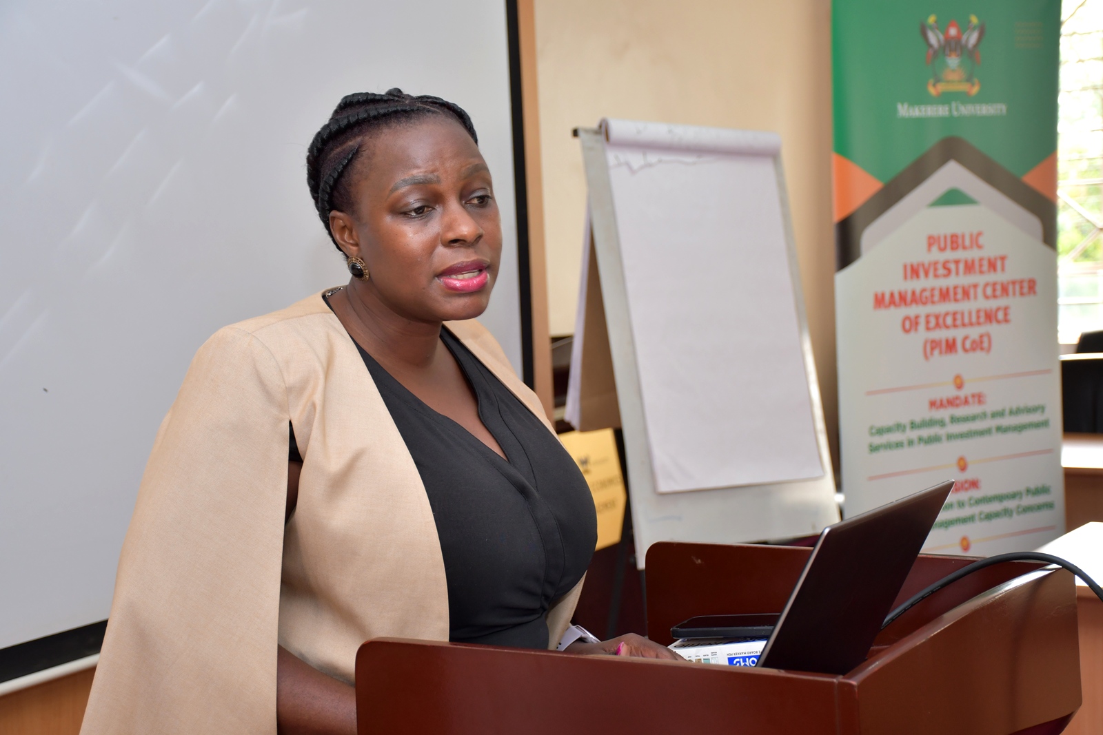 Ms. Gertrude Basiima. Makerere University’s Public Investment Management (PIM) Centre of Excellence commencement of three-day Essential Public Investment Management Training Programme aimed at strengthening the capacity of government officials in project preparation, appraisal, and implementation. Supported by the Ministry of Finance, Planning and Economic Development, 2nd June 2026, College of Business and Management Sciences (CoBAMS), Kampala Uganda, East Africa.