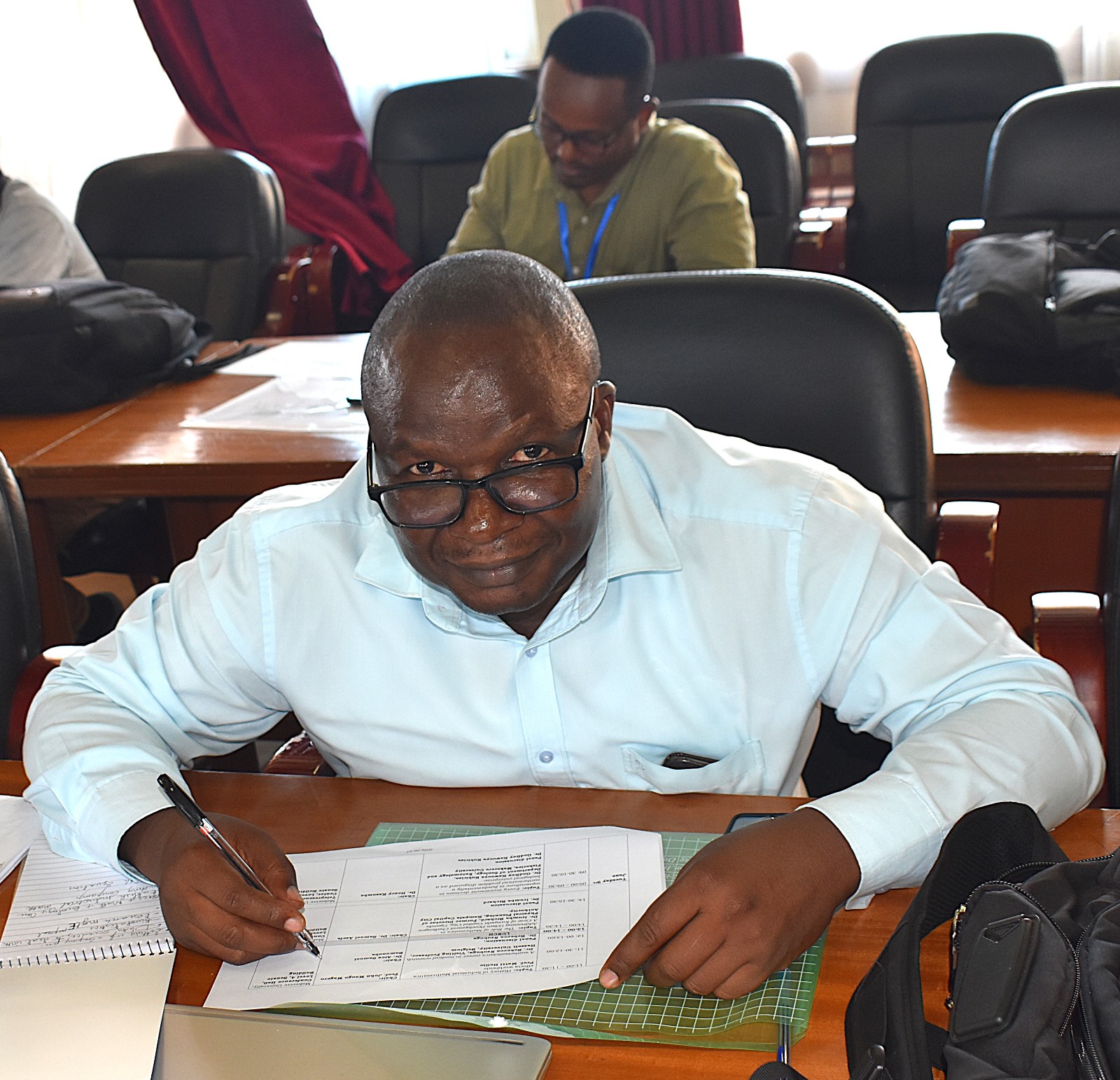 Dr. Kubiriza Kawooya Godfrey, Head of the Department of Zoology, Entomology and Fisheries Sciences at Makerere University explained how investment and production decisions in aquaculture are fundamentally grounded in mathematical reasoning. Department of Mathematics three-day workshop aimed at enhancing the contribution of mathematics to sustainable development as part of the Africa-Europe Cluster of Research Excellence in Mathematics (CoRE-MATH) initiative, implemented in collaboration with the NORHED II project, Mathematics for Sustainable Development (Math4SDG), 8th-10th June 2026, Makerere University, Kampala Uganda, East Africa.