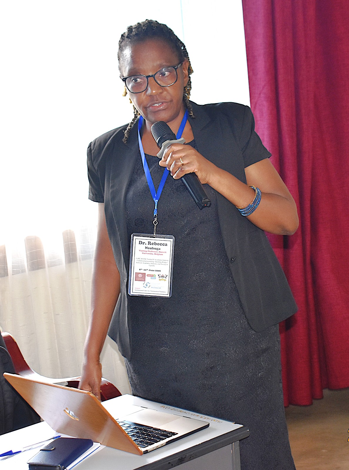 Dr. Rebecca Nsubuga shared insights on the growing role of mathematical methods in medical research. Department of Mathematics three-day workshop aimed at enhancing the contribution of mathematics to sustainable development as part of the Africa-Europe Cluster of Research Excellence in Mathematics (CoRE-MATH) initiative, implemented in collaboration with the NORHED II project, Mathematics for Sustainable Development (Math4SDG), 8th-10th June 2026, Makerere University, Kampala Uganda, East Africa.