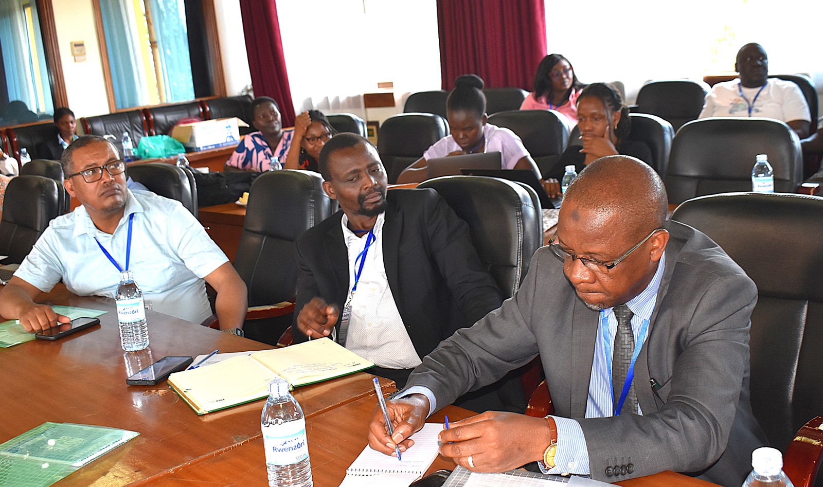 Prof. Kasozi, Dr. Mirumbe with other participants at the workshop. Department of Mathematics three-day workshop aimed at enhancing the contribution of mathematics to sustainable development as part of the Africa-Europe Cluster of Research Excellence in Mathematics (CoRE-MATH) initiative, implemented in collaboration with the NORHED II project, Mathematics for Sustainable Development (Math4SDG), 8th-10th June 2026, Makerere University, Kampala Uganda, East Africa.