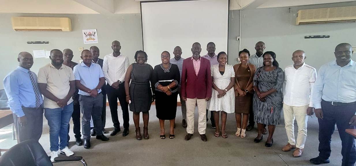 Prof. Julius Kikooma and DGT Staff with PhD Thesis Completion Grants beneficiaries on 8th June 2026. Directorate of Graduate Training launches thesis completion grant aimed at supporting PhD students to complete their research, improve completion rates, and align academic work with Uganda’s national development priorities, 8th June, 2026, Telepresence Hall, Senate Building, Makerere University, Kampala, East Africa.