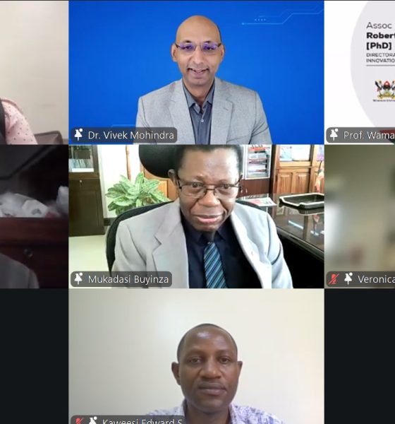 A screenshot of participants during the online engagement with by international AI consultant Dr. Vivek Mohindra on 4th June 2026. Makerere University, Kampala Uganda, East Africa.