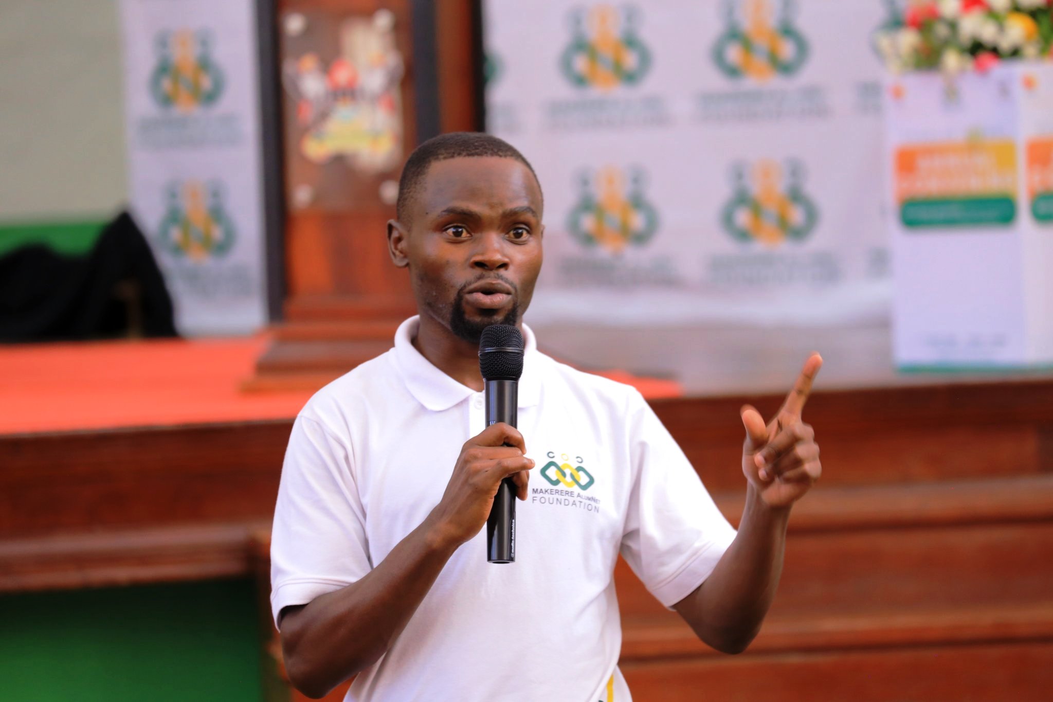 Sylas Ruhweza, then Team Lead, AlumNet Foundation addressing his fellow alumni on 5th April 2025. Requiem Mass in respect of Mr. Sylas Ruhweza, the first President of the Mastercard Foundation Scholars Alumni Community at Makerere University, 30th May 2026, St. Augustine Chapel, Kampala Uganda, East Africa.