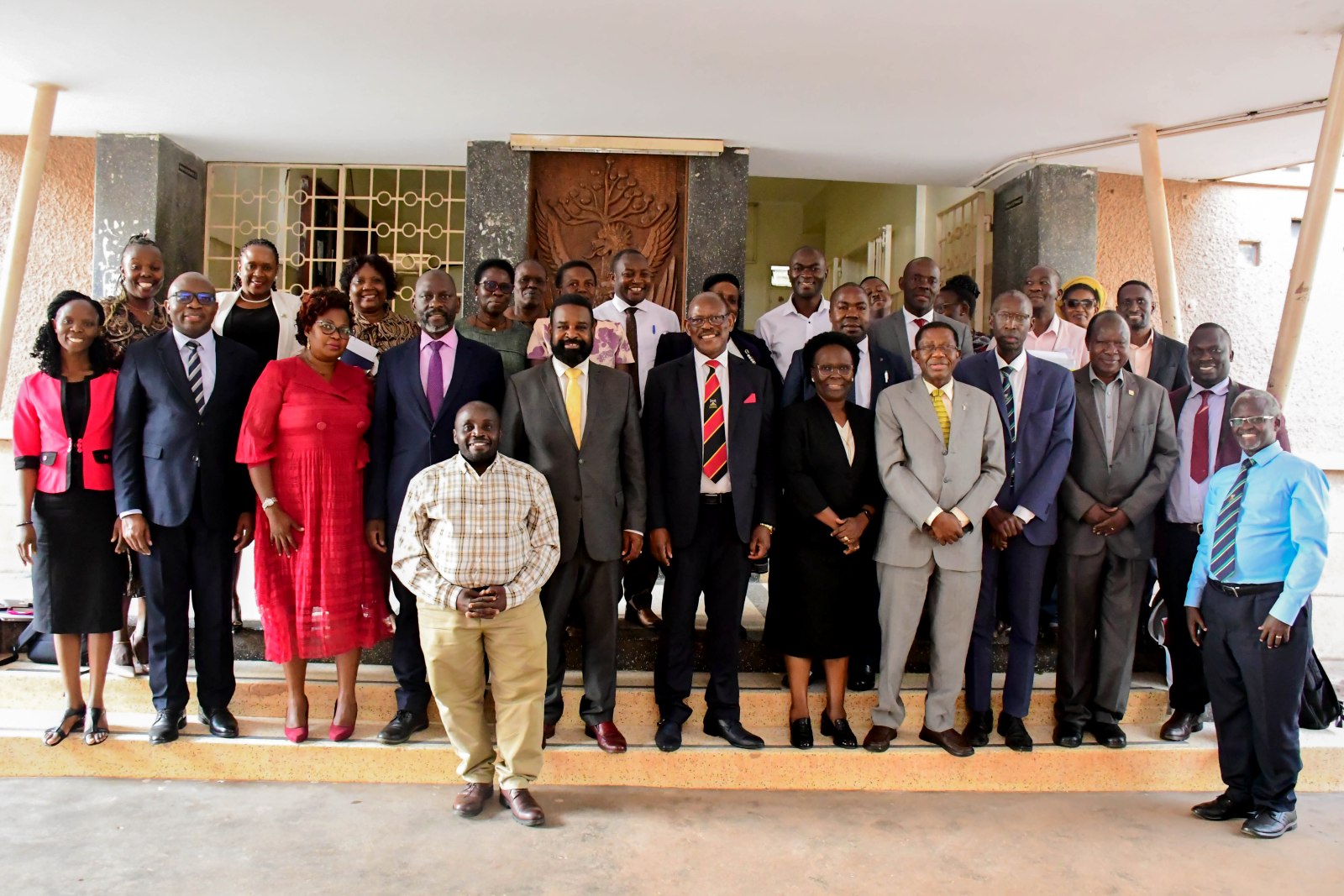 Prof. Barnabas Nawangwe with Members of Management, CEES Leadership and Staff after the engagement on 16th June 2026. The Vice Chancellor, Prof. Barnabas Nawangwe and Management's engagement with the College of Education and External Studies (CEES) Leadership and Staff, 16th June 2026, Makerere University, Kampala Uganda, East Africa.