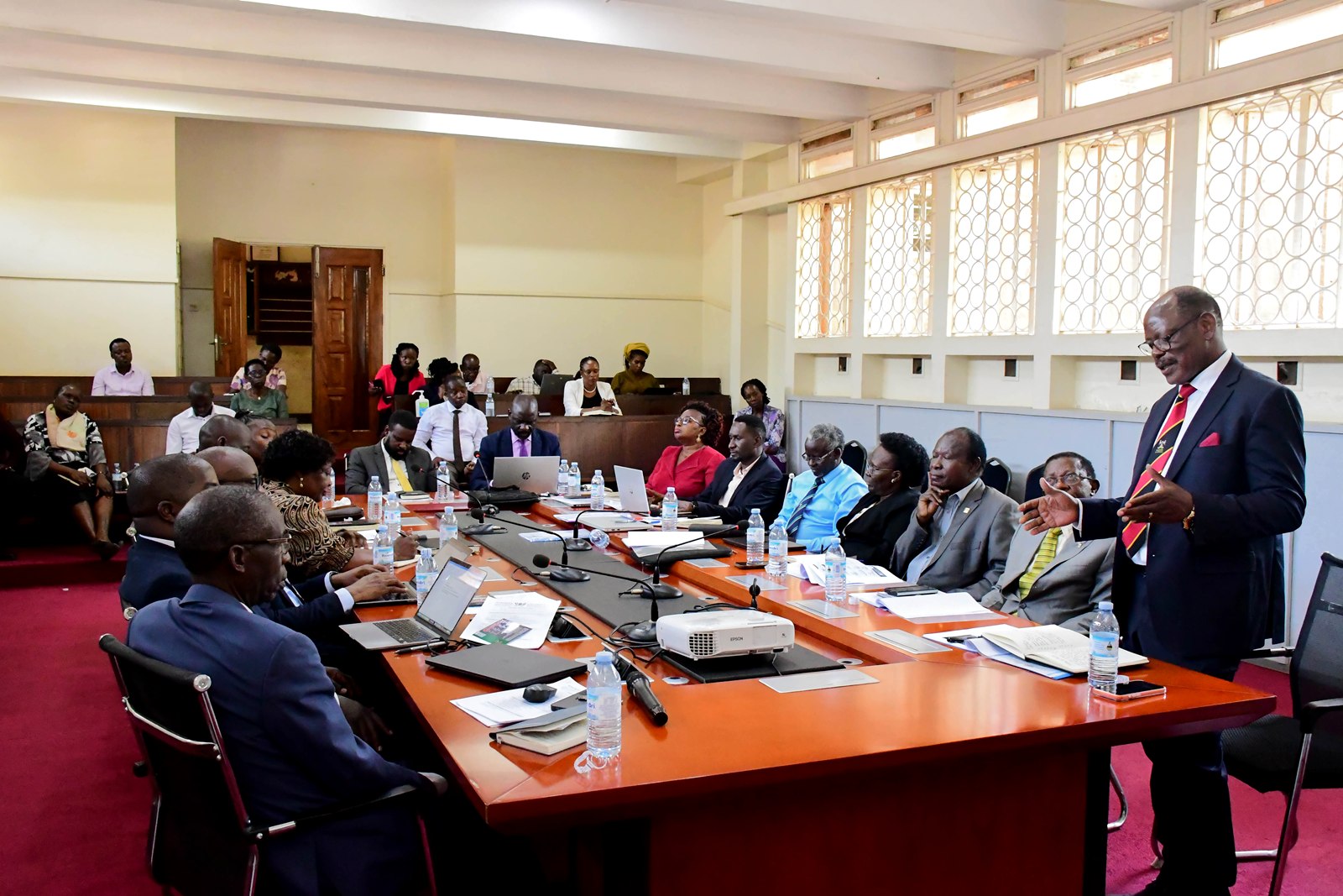 Prof. Nawangwe makes his presentation. The Vice Chancellor, Prof. Barnabas Nawangwe and Management's engagement with the College of Education and External Studies (CEES) Leadership and Staff, 16th June 2026, Makerere University, Kampala Uganda, East Africa.