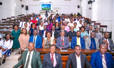 Prof. Barnabas Nawangwe and Members of University Management pose for a group photo with CHS Leadership and Staff during the engagement on 17th June 2026. The Vice Chancellor, Prof. Barnabas Nawangwe and Management's engagement with the College of Health Sciences (CHS) Leadership and Staff, 17th June 2026, Davies Lecture Theatre, Mulago Hopsital Complex, Makerere University, Kampala Uganda, East Africa.