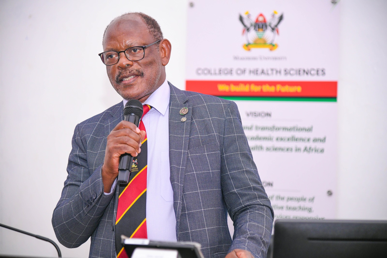 Prof. Barnabas Nawangwe engages with CHS staff. The Vice Chancellor, Prof. Barnabas Nawangwe and Management's engagement with the College of Health Sciences (CHS) Leadership and Staff, 17th June 2026, Davies Lecture Theatre, Mulago Hopsital Complex, Makerere University, Kampala Uganda, East Africa.