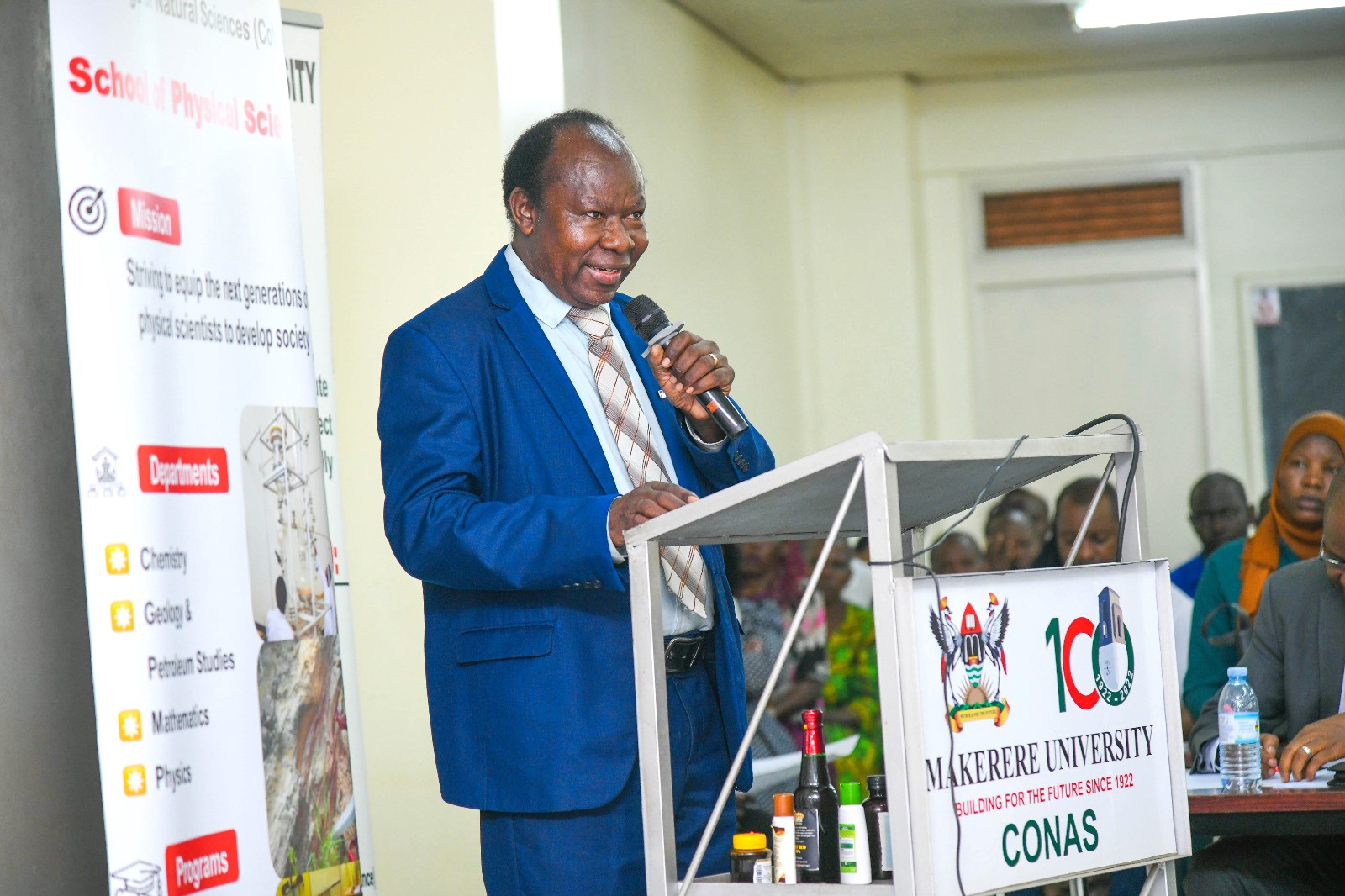 Prof. Fredrick Muyodi briefing staff about the services offered by the Makerere University Writing Centre. The Vice Chancellor, Prof. Barnabas Nawangwe and Management's engagement with the College of Natural Sciences (CoNAS) Leadership and Staff, 19th June 2026, Makerere University, Kampala Uganda, East Africa.