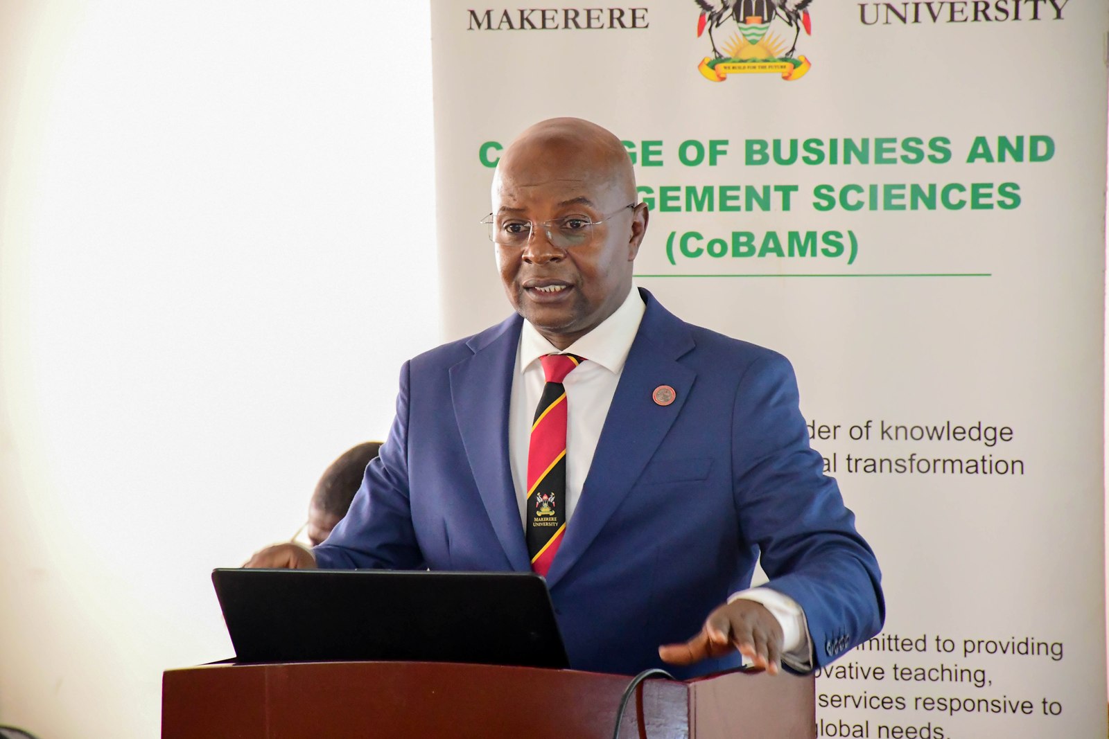 Prof. Edward Bbaale. The Vice Chancellor, Prof. Barnabas Nawangwe calls upon members of faculty and researchers at the College of Business and Management Sciences (CoBAMS) to harness the power of graduate training to change Africa’s research trajectory, 15th June 2026, School of Business Conference Room, Makerere University, Kampala Uganda, East Africa.