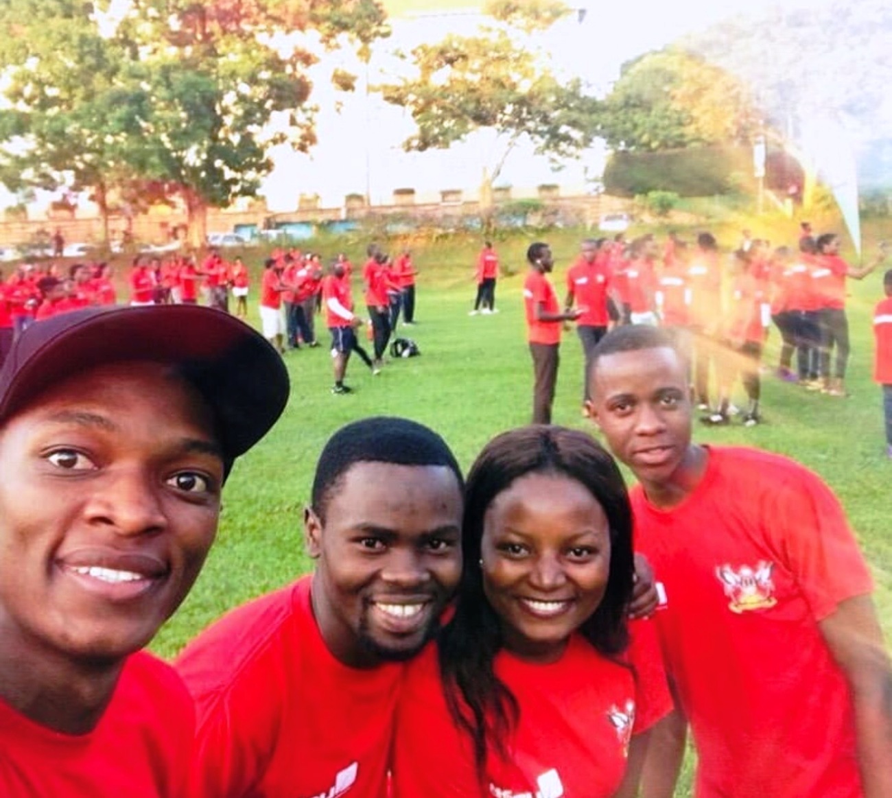 Sylas Ruhweza with friends at the Third Edition of the MakRun in 2019.