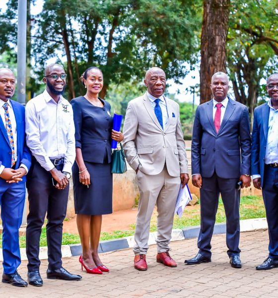 Left to Right: Dr. Rodney Rugyema, Mr. Arthur Akatwijuka, Dr. Winfred Namuwonge Kabumbuli, Prof. Henry Alinaitwe, the keynote speaker Dr. Gervais Ndayizeye and Mr. Julius Mucuguzi at the official opening of EAUDC2026 on 27th July 2026. Yusuf Lule Central Teaching Facility, Makerere University, Kampala Uganda.