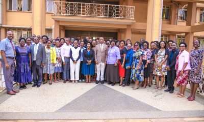 Members of the Vice Chancellor's Roster of 100 in a group photo with Deputy Vice Chancellor (F&A) Prof. Henry Alinaitwe