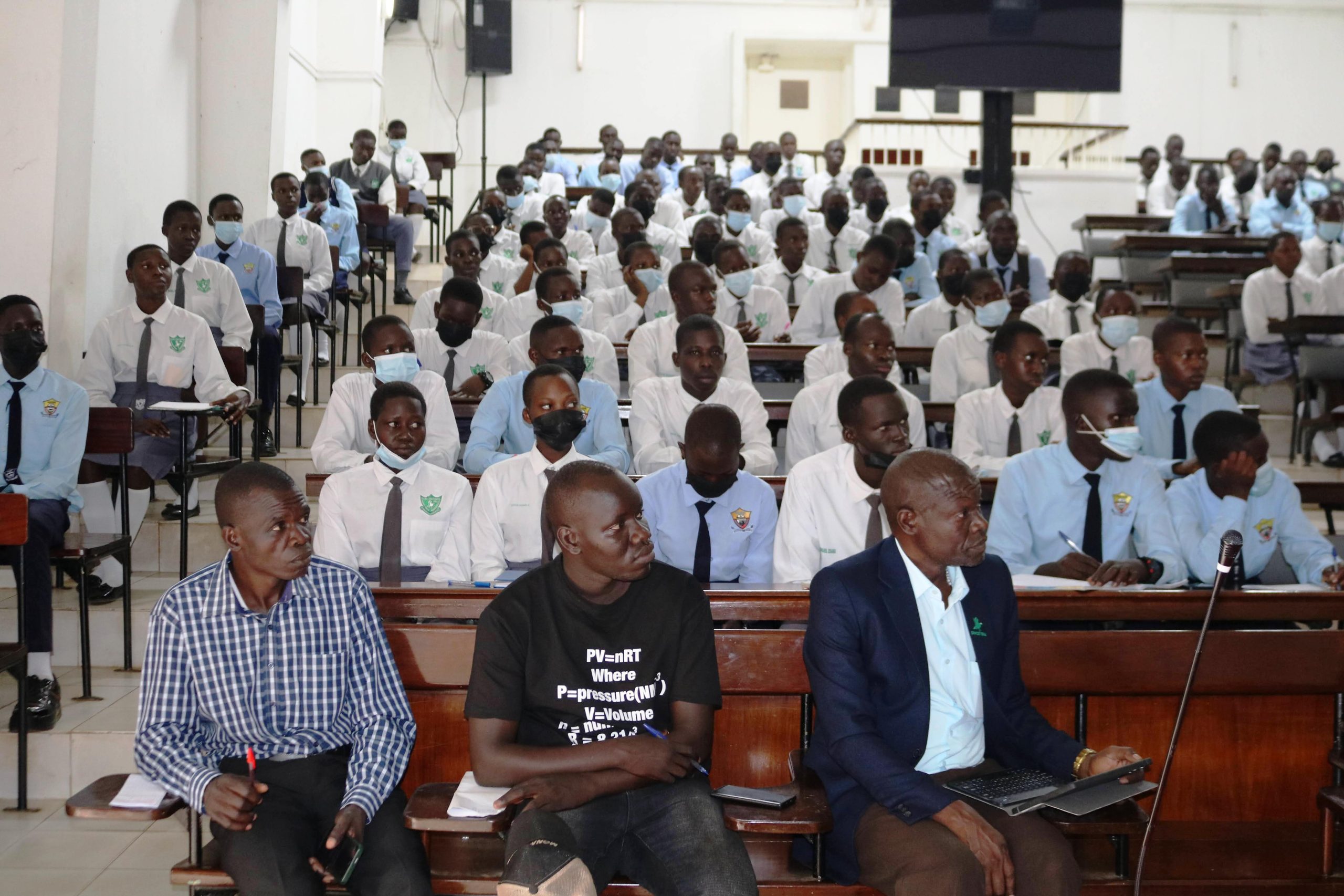 A section of senior six students and their students at the career fair. Makerere University College of Health Sciences (MakCHS) Career Fair for Ngora High School and Wiggins Secondary School guiding senior six science students on careers in health sciences and introducing them to the wide range of academic programmes offered by the College, 10th July 2026, Mulago Hospital Complex, Kampala Uganda, East Africa.