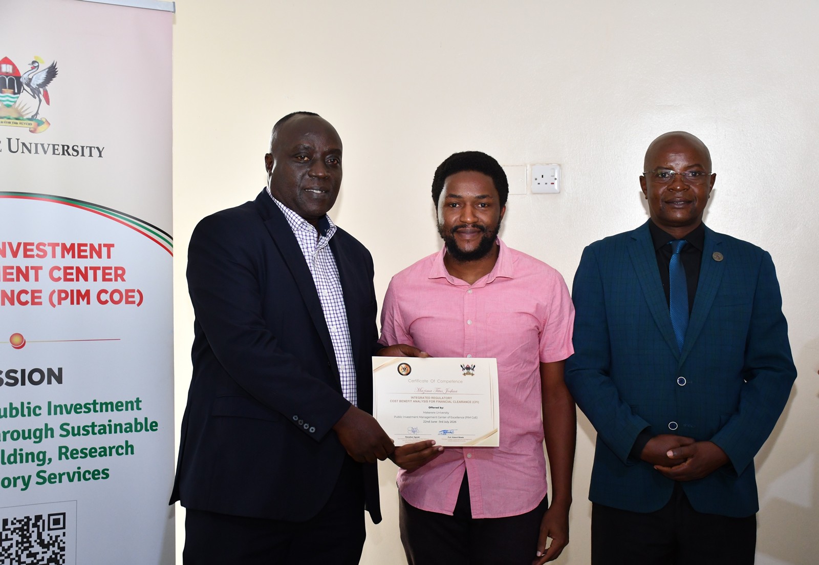 Public Investment Management Centre of Excellence (PIM CoE), Makerere University, Kampala in partnership with the Ministry of Finance, Planning and Economic Development (MoFPED) graduation of two-week training of the fourth cohort of the Capacity Enhancement and Hands-on Training on the Guidelines for Financial Clearance and the Certificate of Financial Implications (CFI) – Integrated Regulatory Cost-Benefit Analysis. 3rd July 2026, Pearl on the Nile Hotel, Jinja, Uganda, East Africa.