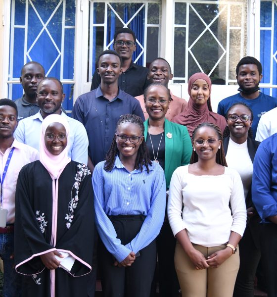 Prof. Sarah Ssali (2nd Row Centre) with RENU Leadership and Trainees after the visit on 15th July 2026. The Deputy Vice Chancellor in charge of Academic Affairs (DVCAA) Prof. Sarah Ssali's guided tour of Research and Education Network for Uganda (RENU)’s Industrial Trainee Program on 15th July 2026, RENU Labs, Edge Road, Makerere University, Kampala Uganda, East Africa.