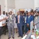Hon. Eng. Jonard Asiimwe Akiiki (2nd L) with Prof. Barnabas Nawangwe, Prof. Winston Tumps Ireeta, Prof. Robert Wamala and other officials listen to Mr. Eugene Miheso (L) during the stop over at the College of Natural Sciences (CoNAS) on 21st July 2026. Hon. Eng. Jonard Asiimwe Akiiki, Minister of Science, Technology and Innovation in the Office of the President, two-day Ministerial Maiden Visit to Makerere University, 21st-22nd July 2026, Kampala Uganda, East Africa.