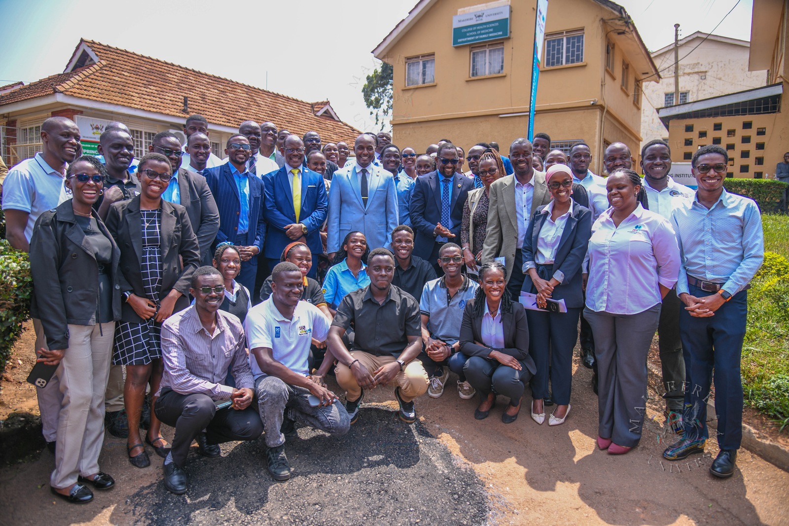 Hon. Eng. Jonard Asiimwe Akiiki is joined by the Prof. Barnabas Nawangwe, Prof. Bruce Kirenga and other officials in a group photo on 22nd July 2026. Hon. Eng. Jonard Asiimwe Akiiki, Minister of Science, Technology and Innovation in the Office of the President, two-day Ministerial Maiden Visit to Makerere University, 21st-22nd July 2026, Kampala Uganda, East Africa.