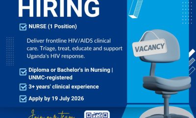 IDI Job Advert: Nurse (1), apply by 19th July 2026. Infectious Diseases Institute, Mulago, Makerere University, Kampala Uganda, East Africa.