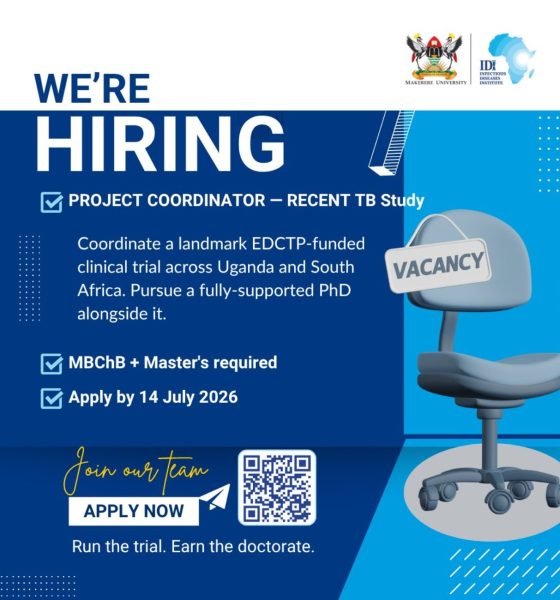 IDI Job Advert: Project Coordinator (1), apply by 14th July 2026. Makerere University, Kampala Uganda, East Africa.