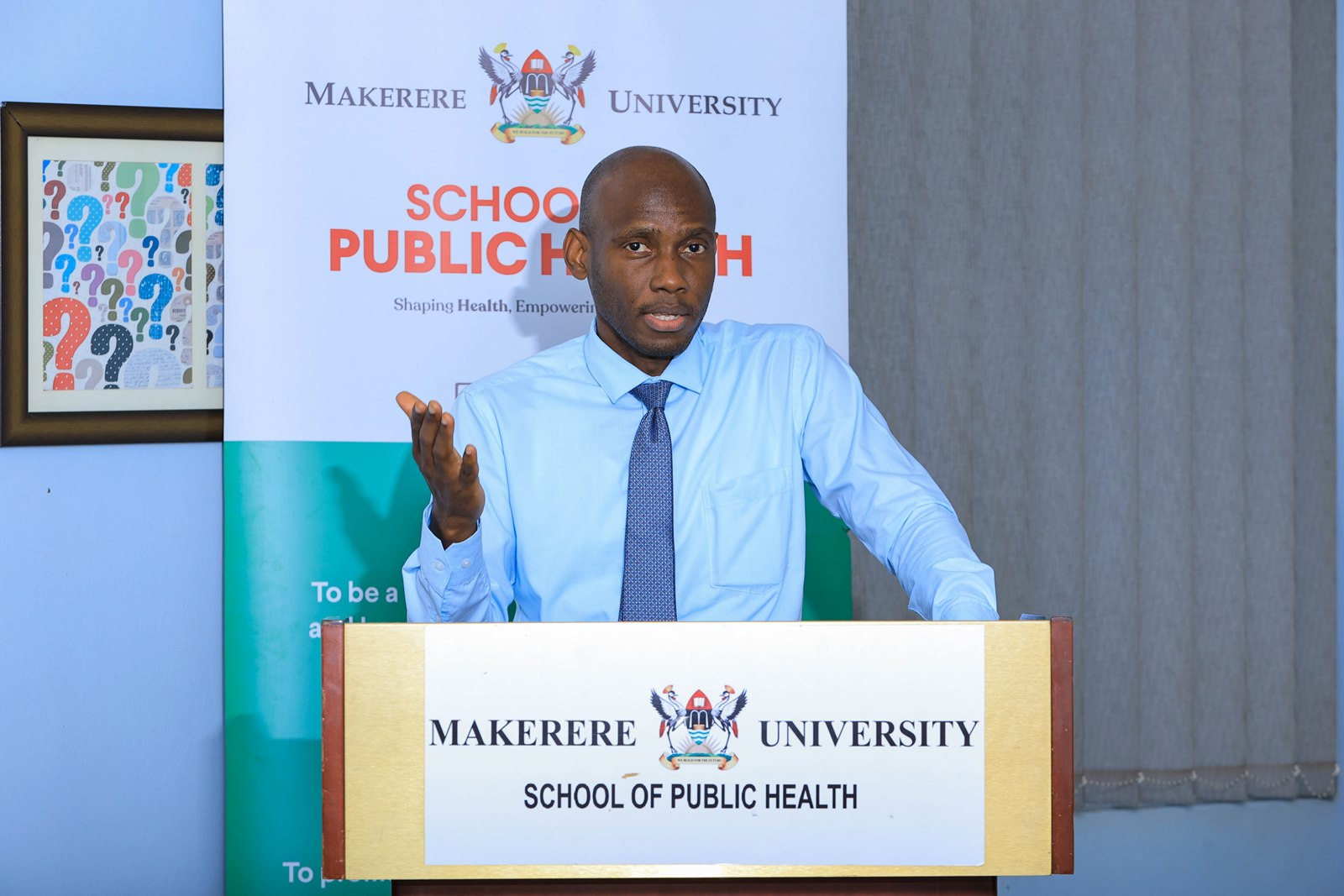 Assoc. Prof. David Musoke delivers remarks during the study launch, emphasising sustained stakeholder engagement to ensure research findings inform policy, practice and community action. Makerere University School of Public Health (MakSPH) launch of year-long study, titled “Assessment of Lead Contamination in Domestic Cookware, Supply Chains, and Exposure Pathways in Informal Settlements of Kampala,” 11th June 2026, ResilientAfrica Network (RAN), Kololo MakSPH Annex, Kampala Uganda, East Africa.