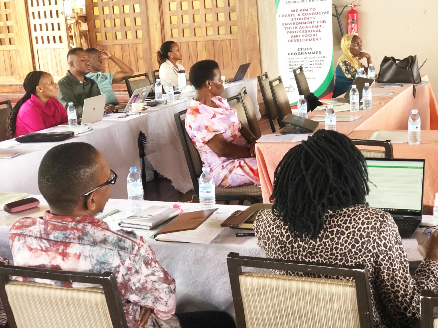 Participants during the training. Makerere University School of Law capacity-building workshop to strengthen lecturers’ skills in delivering practical legal education, June 19th, 2026, Kalanoga Resort Beach, Uganda, East Africa.