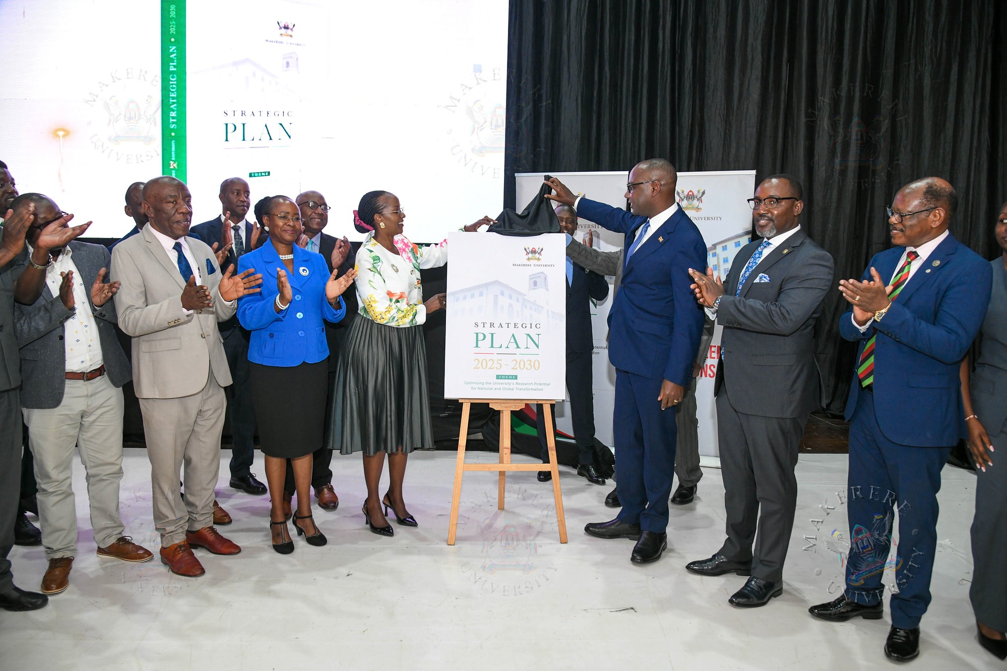 Hon. Henry Musasizi unveils the Makerere University Strategic Plan (2025-2030). Official launch of the Makerere University Strategic Plan 2025-2030 by the Minister of Finance, Planning and Economic Development, Hon. Henry Musasizi, marking a major milestone in its commitment to strengthening research, innovation, and human capital development in line with Uganda’s national development priorities, 2nd July 2026, Main Hall, Kampala Uganda, East Africa.