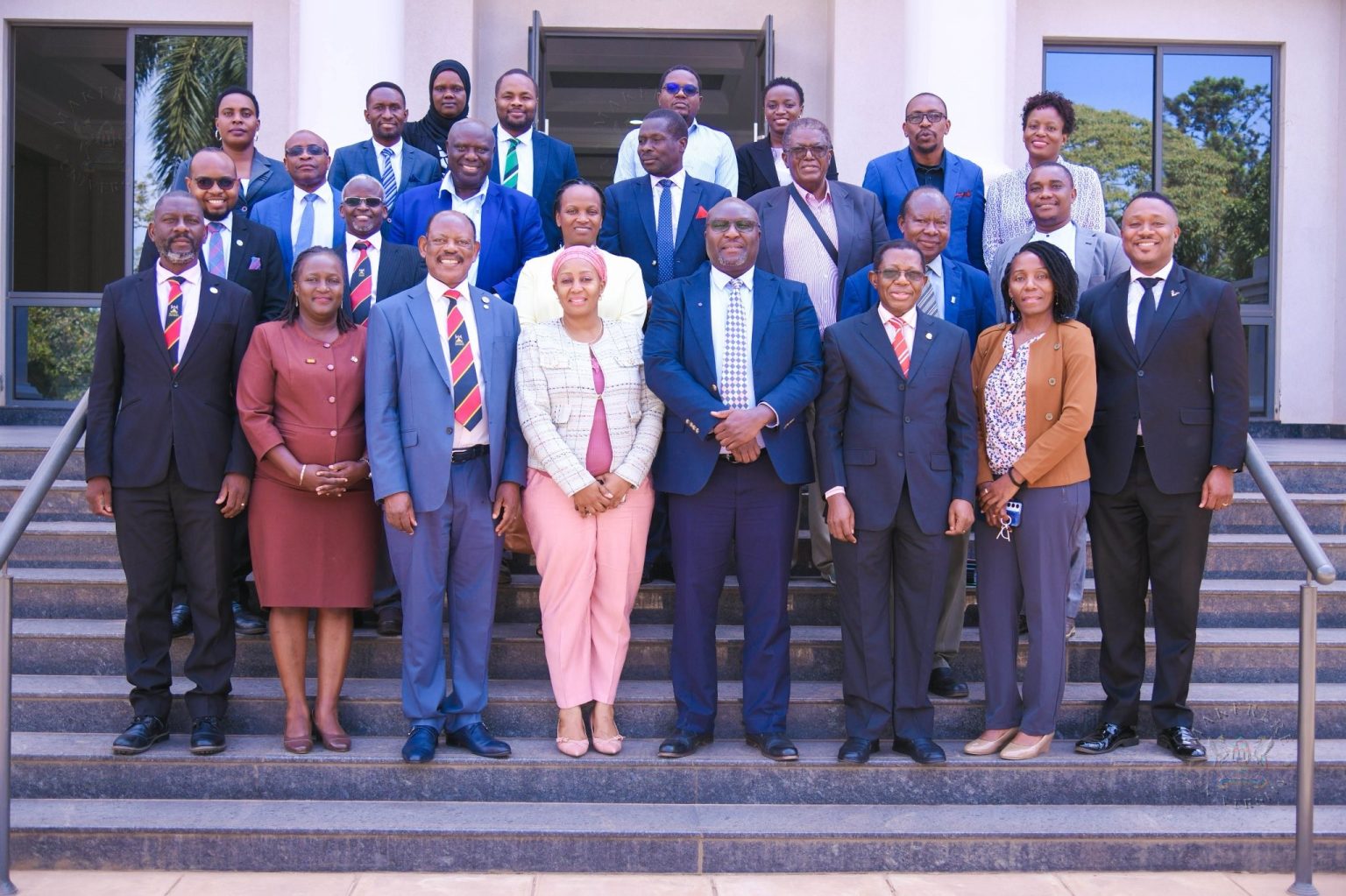 A group photo of staff at the School of Law with the Vice Chancellor, Makerere University. The Vice Chancellor, Prof. Barnabas Nawangwe and Management's engagement with the School of Law (SoL) Leadership and Staff, 23rd June 2026, Makerere University, Kampala Uganda, East Africa.