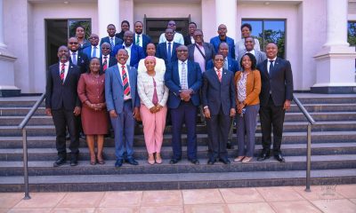 Prof. Barnabas Nawangwe and Members of Management pose for a group photo with SoL Leadership and Faculty on 23rd June 2026. The Vice Chancellor, Prof. Barnabas Nawangwe and Management's engagement with the School of Law (SoL) Leadership and Staff, 23rd June 2026, Makerere University, Kampala Uganda, East Africa.