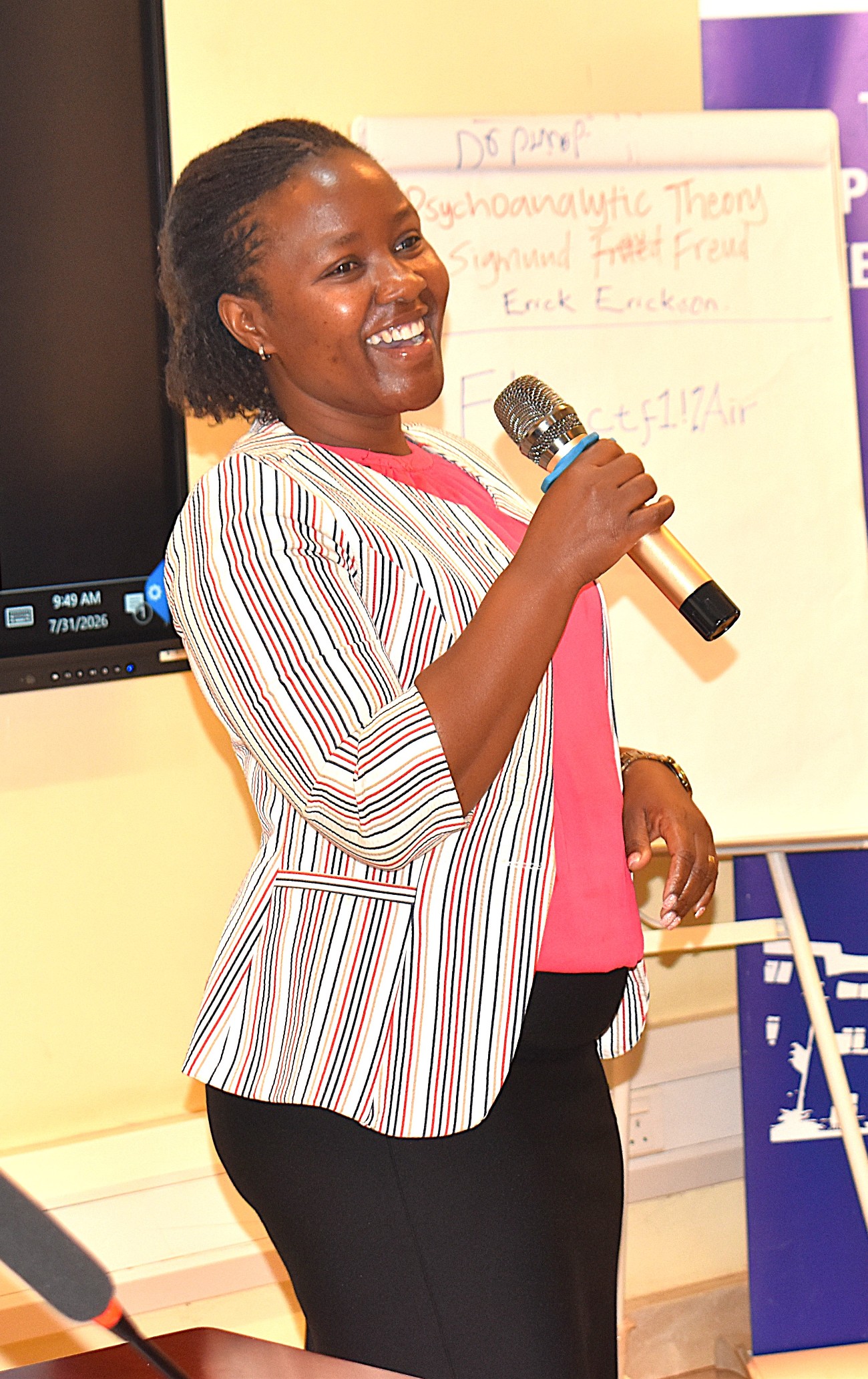 Dr. Dorothy Nampanzira, Head of the Department of Livestock and Industrial Resources at the College of Veterinary Medicine, Animal Resources and Biosecurity (CoVAB) moderated the workshop. End of Project Workshop for “Strengthening Education and Research Capacity for Enhancing Biodiversity Conservation and Sustainable Natural Resources Use,” Makerere University, in partnership with Rhine-Waal University of Applied Sciences (Germany) and the Central University of Technology (South Africa), 31st July 2026, Kampala Uganda, East Africa.