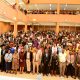 CEES Leadership and University Officials with first year students admitted to the various undergraduate academic programmes during the orientation on 6th August 2026. Orientation of first year students admitted to various undergraduate academic programmes at the College of Education and External Studies (CEES), 6th August 2026, Yusuf Lule Central Teaching Facility Auditorium, Makerere University, Kampala Uganda, East Africa.