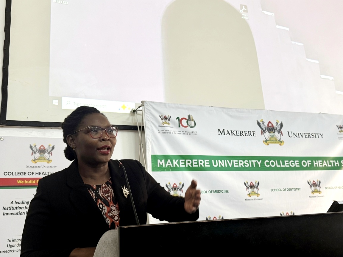Professor Annettee Nakimuli. Opening session of the Makerere University College of Health Sciences (MakCHS) Freshers' Orientation Ceremony, 4th August 2026, Davies Lecture Theatre, Mulago Hospital Complex, Kampala Uganda, East Africa.