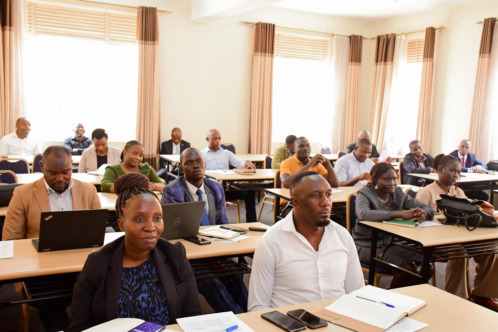 A cross-section of the first cohort PhD Students who attended the launch. Launch of two taught Doctor of Philosophy (PhD) programmes namely: PhD in Management (by coursework) and PhD in Accounting and Finance (by coursework) by School of Business at the College of Business and Management Sciences (CoBAMS), 4th August 2026, Makerere University, Kampala Uganda, East Africa.