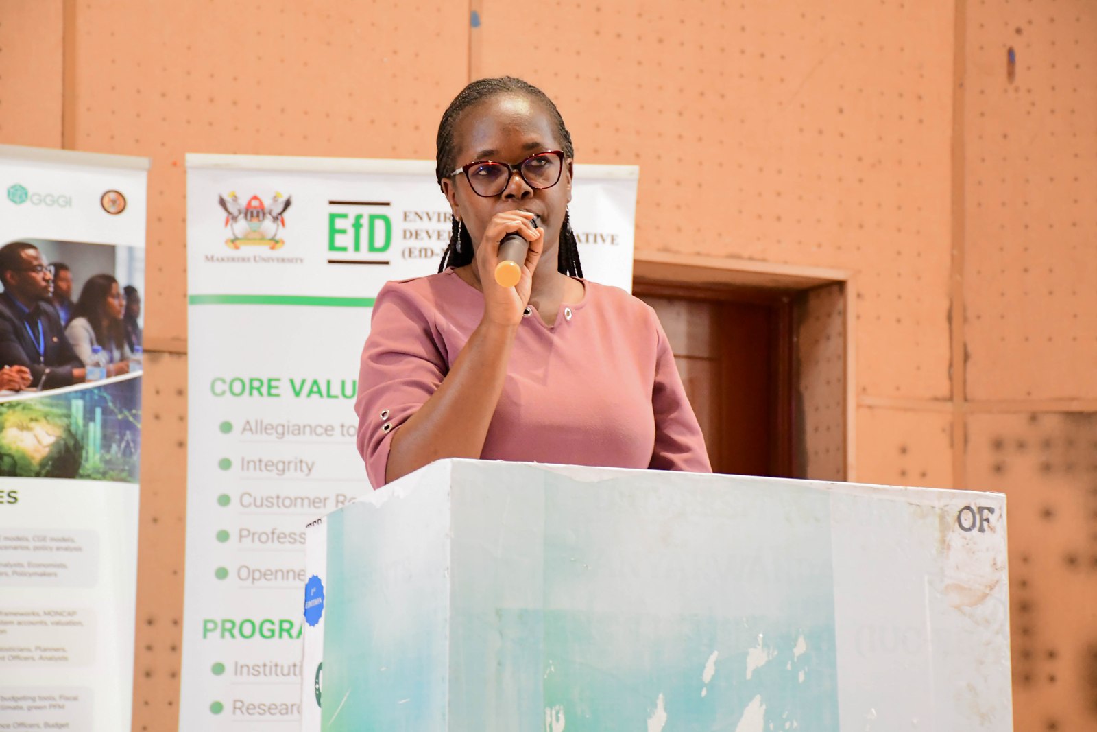 Ms. Sylvia Martha Munafu, MakCoBAMS Librarian. College of Business and Management Sciences (CoBAMS) kick off of four-day orientation programme 4th August 2026, Yusuf Lule Central Teaching Facility Auditorium, Makerere University, Kampala Uganda, East Africa.