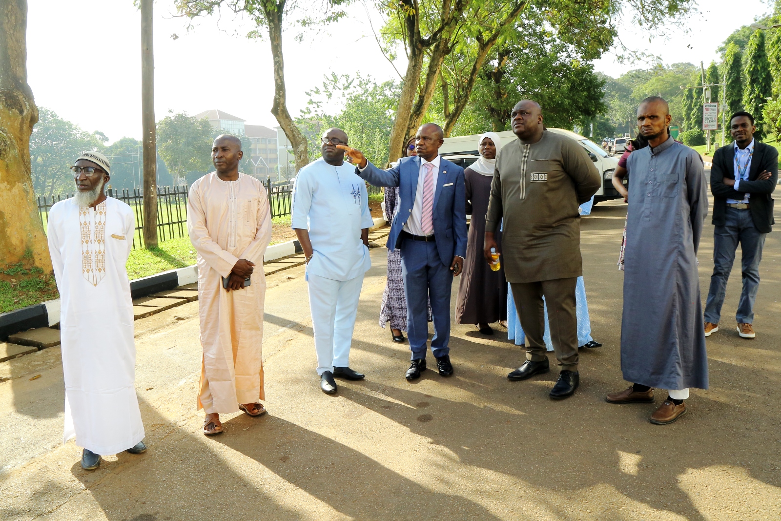 Prof. Eria Hisali takes the delegation on a brief guided tour of the Main Campus. Public Investment Management (PIM) Centre of Excellence hosts high-level delegation from The Gambia led by Mr Baboucarr Jobe, Permanent Secretary in The Gambia’s Ministry of Finance, 28th August 2026, Makerere University, Kampala Uganda, East Africa.
