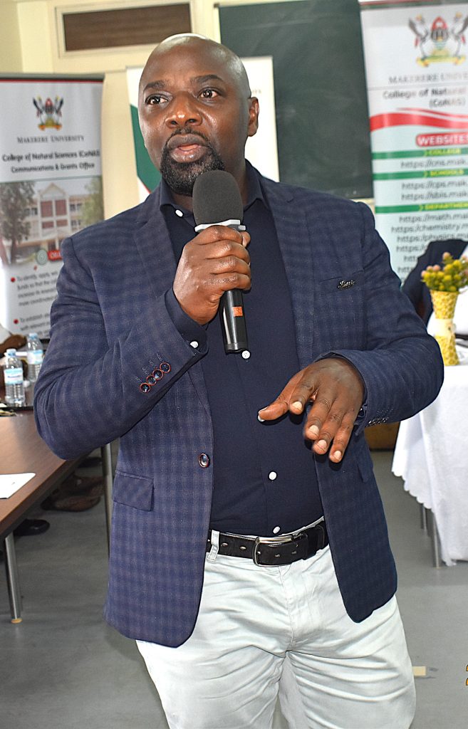 Dr Emmanuel Tebandeke, Head of the Department of Chemistry addressing the students. Freshers' Orientation for College of Natural Sciences (CoNAS) for the Academic Year 2026/2027, 5th August 2026, Room 201/202, JICA Building, Makerere University, Kampala Uganda, East Africa.