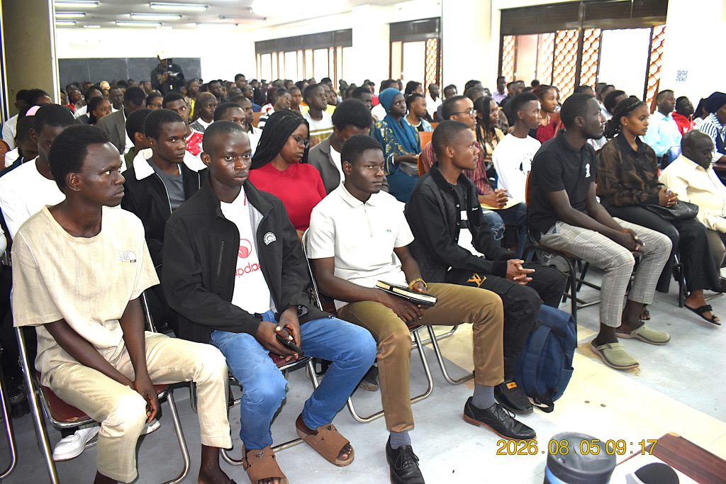 The First Year students during their orientation. Freshers' Orientation for College of Natural Sciences (CoNAS) for the Academic Year 2026/2027, 5th August 2026, Room 201/202, JICA Building, Makerere University, Kampala Uganda, East Africa.