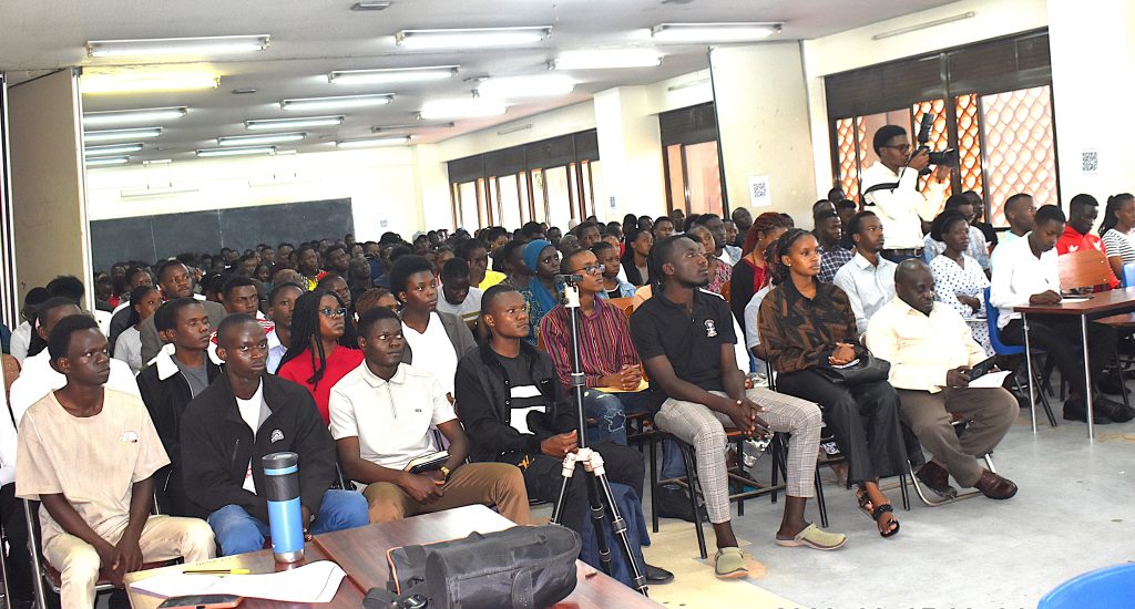 The newly admitted students during their orientation at JICA on 5th August 2026. Freshers' Orientation for College of Natural Sciences (CoNAS) for the Academic Year 2026/2027, 5th August 2026, Room 201/202, JICA Building, Makerere University, Kampala Uganda, East Africa.