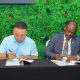 Makerere University Vice Chancellor, Prof. Barnabas Nawangwe (R) signing an acceptance agreement for the donated equipment. ZPEB Uganda Co. Limited donation of Well Control System Demonstration Model to the Department of Geology and Petroleum Studies, 5th August 2026, Onomo Hotel and 7th August 2026 at Makerere University, Kampala Uganda, East Africa.