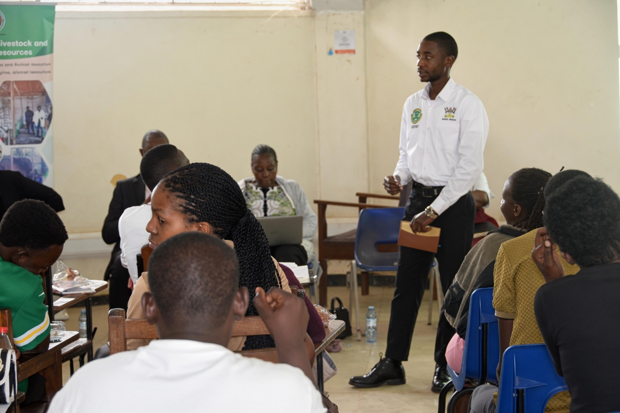 Student leaders interfaced with the new students and explained the need for them to join professional associations. College of Veterinary Medicine, Animal Resources and Biosecurity (CoVAB) orientation for incoming students of the Bachelor of Industrial Livestock Business (BILB) and Bachelor of Agribusiness and Production (BAP) programs, August 6th, 2026, Livestock Industrial Resources (LIR) Department, Makerere University, Kampala Uganda, East Africa.