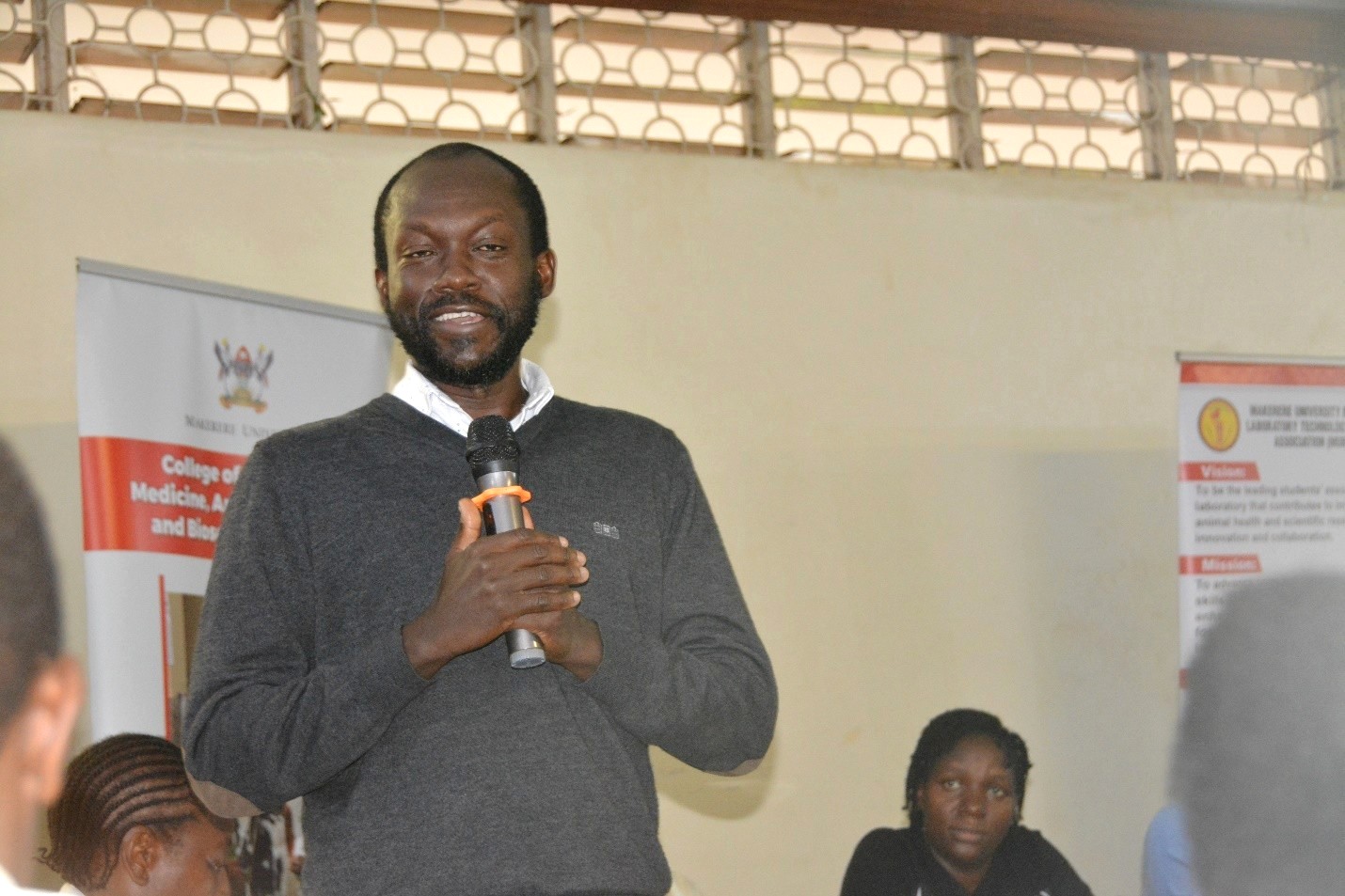 Mr. Arthur Opio from DICTS. School of Biosecurity, Biotechnical and Laboratory (SBLS) orientation for undergraduate and postgraduate students, 4th August 2026,e College of Veterinary Medicine, Animal Resources and Biosecurity (CoVAB), Makerere University, Kampala Uganda, East Africa.