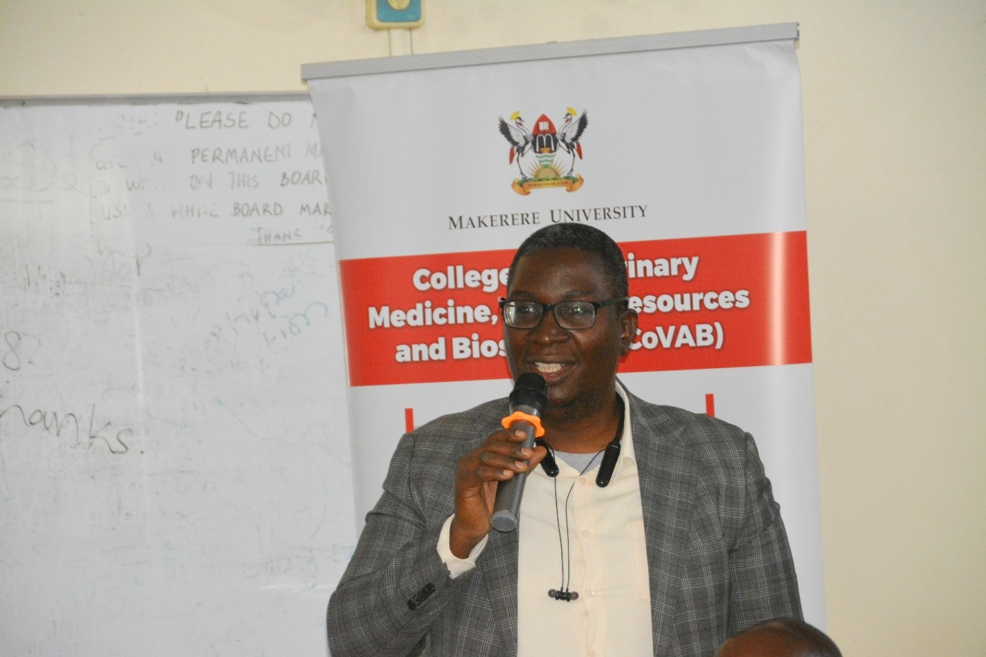 “Dr. Tamale Andrew shares inspiring insights with new students at orientation.” School of Biosecurity, Biotechnical and Laboratory (SBLS) orientation for undergraduate and postgraduate students, 4th August 2026,e College of Veterinary Medicine, Animal Resources and Biosecurity (CoVAB), Makerere University, Kampala Uganda, East Africa.