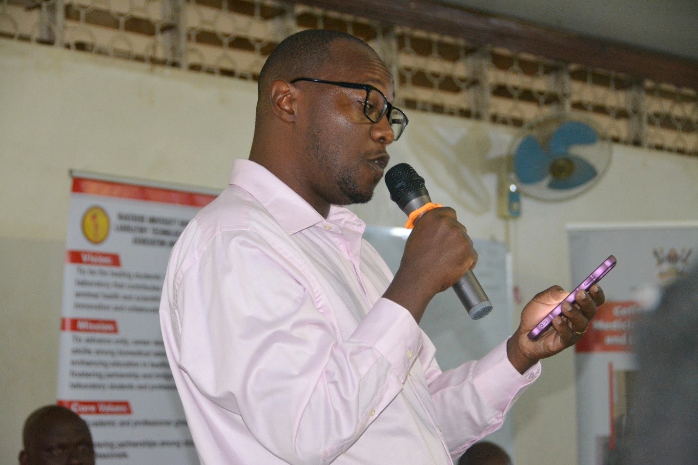 Senior Lecturer Luke Nkakarahuka inspires new students: ‘University is about thinking, questioning, discussing, and applying concepts. The brain remembers what it works on, not what it hears.’ School of Biosecurity, Biotechnical and Laboratory (SBLS) orientation for undergraduate and postgraduate students, 4th August 2026,e College of Veterinary Medicine, Animal Resources and Biosecurity (CoVAB), Makerere University, Kampala Uganda, East Africa.