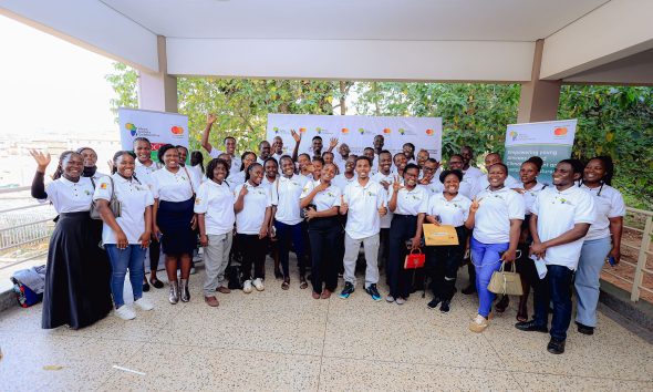 Cohort two of the Africa Climate Collaborative scholars pose for a group photo after the award ceremony. Award Ceremony for Cohort 2 of 50 young people to pursue Master's studies under the Africa Climate Collaborative, an initiative supported by the Mastercard Foundation for the 2026/2027 academic, 20th August 2026, Makerere University School of Public Health (MakSPH) Auditorium, Main Campus, Kampala Uganda, East Africa.