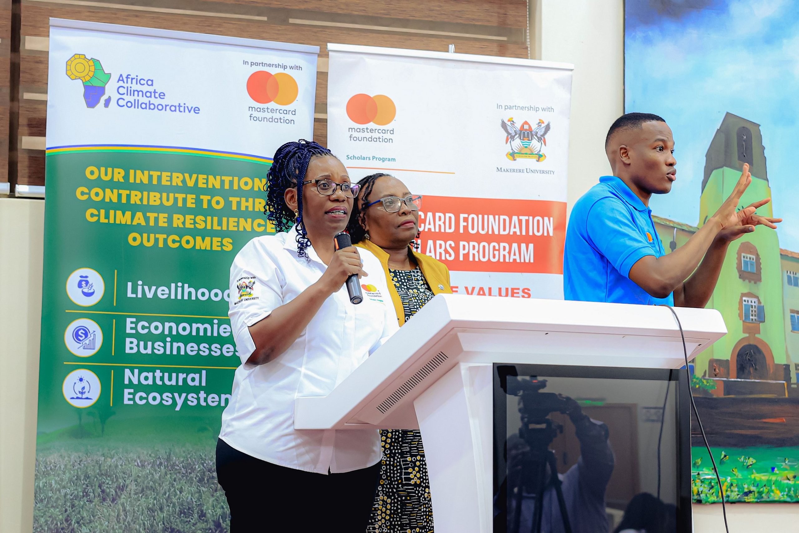 Prof. Justine Namaalwa addressing the gathering at the event. Award Ceremony for Cohort 9 of 258 recipients of the prestigious Mastercard Foundation scholarship for the 2026/2027 academic, 20th August 2026, Makerere University School of Public Health (MakSPH) Auditorium, Main Campus, Kampala Uganda, East Africa.