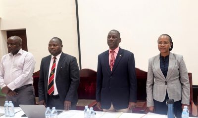L-R: Dr. Mike Barongo, Dr. Kizito Ongaya, Prof. Julius Kikooma and Prof. Sarah Ssali. Directorate of Graduate Training (DGT) Orientation of newly admitted postgraduate diploma and master’s students, under the theme “Harnessing the Power of Graduate Training to Transform Africa’s Research Trajectory”, 11th August 2026, Main Hall, Main Building, Makerere University, Kampala Uganda, East Africa.