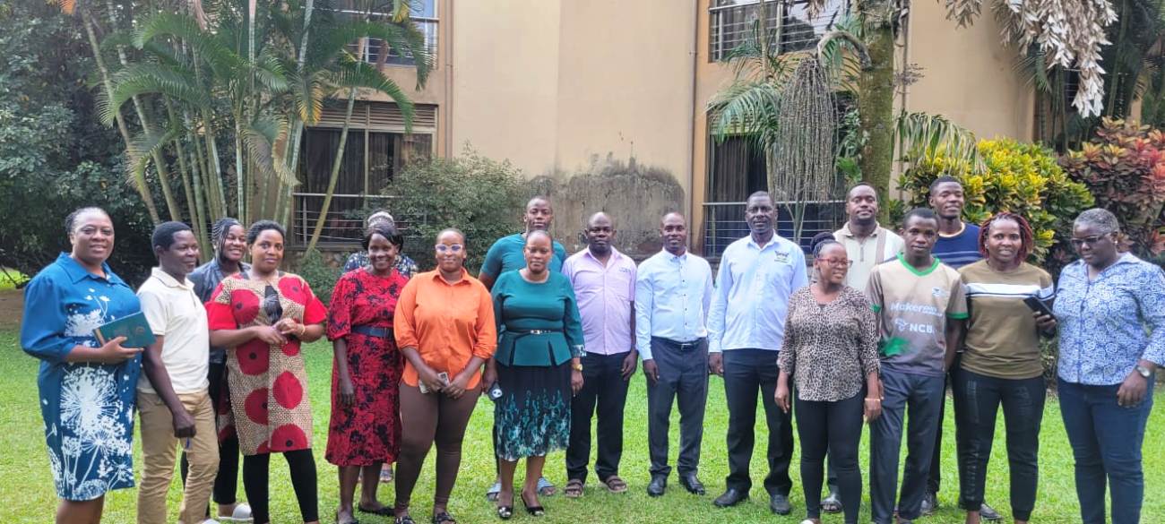 Director of the Directorate of Graduate Training, Prof. Julius Kikooma (C) with his staff at the Retreat. Directorate of Graduate Training (DGT) Makerere University three-day strategic planning retreat, July 29–31, 2026, Royal Suites Hotel, Bugolobi, Kampala Uganda, East Africa.