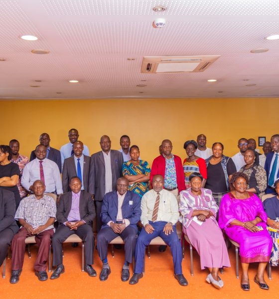 Stakeholders pose for a group photo during the AFRHiCARE Meeting held on 13th August 2026. Makerere University School of Public Health (MakSPH) Wellcome Trust through a 2023–2029 Discovery Award-funded Future of Africa’s First Referral Hospitals: Innovation and Care (AFRHiCARE) research initiative stakeholders from five first-referral hospitals in Uganda meeting to review research findings, reflect on persistent challenges and identify practical solutions to strengthen hospital performance and quality of care, 13th August 2026, Kabira Country Club, Kampala Uganda, East Africa.