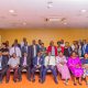 Stakeholders pose for a group photo during the AFRHiCARE Meeting held on 13th August 2026. Makerere University School of Public Health (MakSPH) Wellcome Trust through a 2023–2029 Discovery Award-funded Future of Africa’s First Referral Hospitals: Innovation and Care (AFRHiCARE) research initiative stakeholders from five first-referral hospitals in Uganda meeting to review research findings, reflect on persistent challenges and identify practical solutions to strengthen hospital performance and quality of care, 13th August 2026, Kabira Country Club, Kampala Uganda, East Africa.
