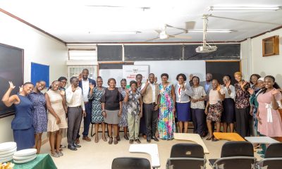 The Dean and Staff of SPH with Claire Nakayizi during the celebration. Celebrating Claire Nakayizi's 14 years of service as Custodian, August 2026, Makerere University School of Public Health (MakSPH), Mulago Hospital Complex, Kampala Uganda, East Africa.
